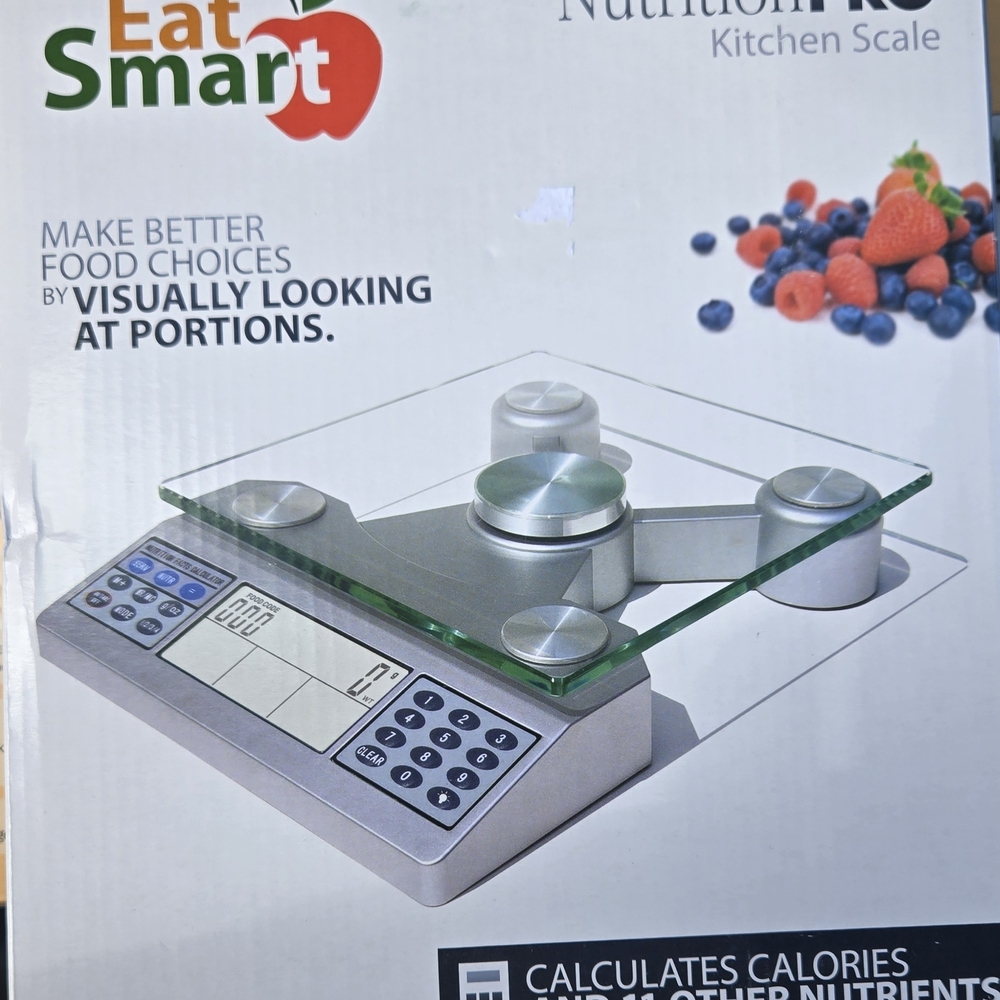 EatSmart Digital Glass Kitchen Scale - Silver